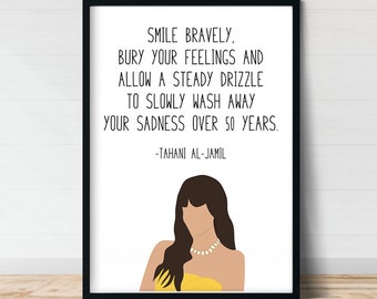 Tahani Al Jamil Print, "Smile Bravely", The Good Place Poster