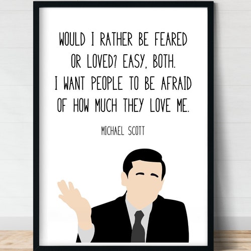 Michael Scott the Office Wall Art Feared or Loved Funny - Etsy