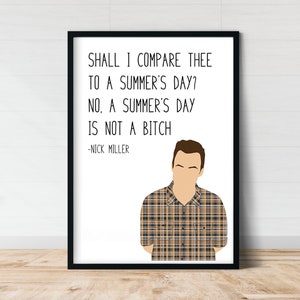 Nick Miller Summer's Day New Girl Quote Print | New Girl Posters | Gift