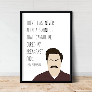 Ron Swanson Breakfast Food | Parks and Recreation Quote Prints | Parks and Rec Quotes | Gift