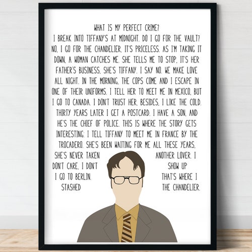 Dwight Schrute the Office Wall Art Perfect Crime Funny - Etsy New Zealand