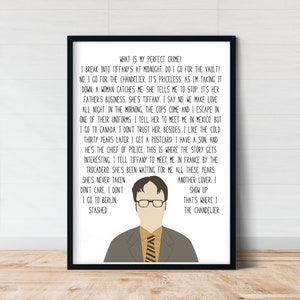 Dwight Schrute | Décoration murale bureau | Crime parfait | Art mural amusant | L'affiche de citation de bureau |