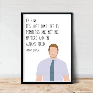 Andy Dwyer Life is Pointless Parks and Recreation Quote Print | Parks and Rec Quotes | Gift