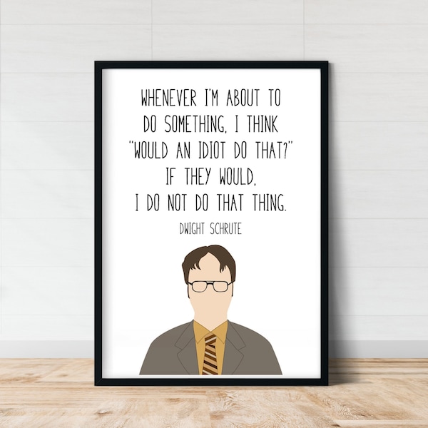 Dwight Schrute | The Office Wall Art | Do Something | Funny Wall Art | The Office Quote Poster