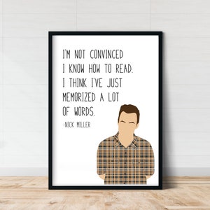 Nick Miller How to Read New Girl Quote Print | New Girl Posters | Gift