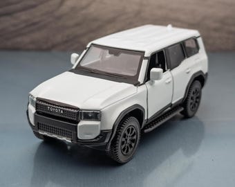 Toyota Land Cruiser 250 Prado Diecast Model Car | 1:36 Scale, White