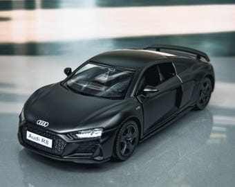 Black Audi R8 Diecast 1:43 Scale Model Car With Custom Name Plate