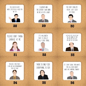 The Office Themed Coaster Set Coaster Set of 4 Michael Scott Dwight Schrute Gift Coasters image 5