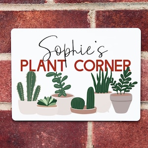 Personalised Gardening Gift | Plant Corner Metal Sign | Indoor - Outdoor Gardening Gift | Plant Lovers Gift