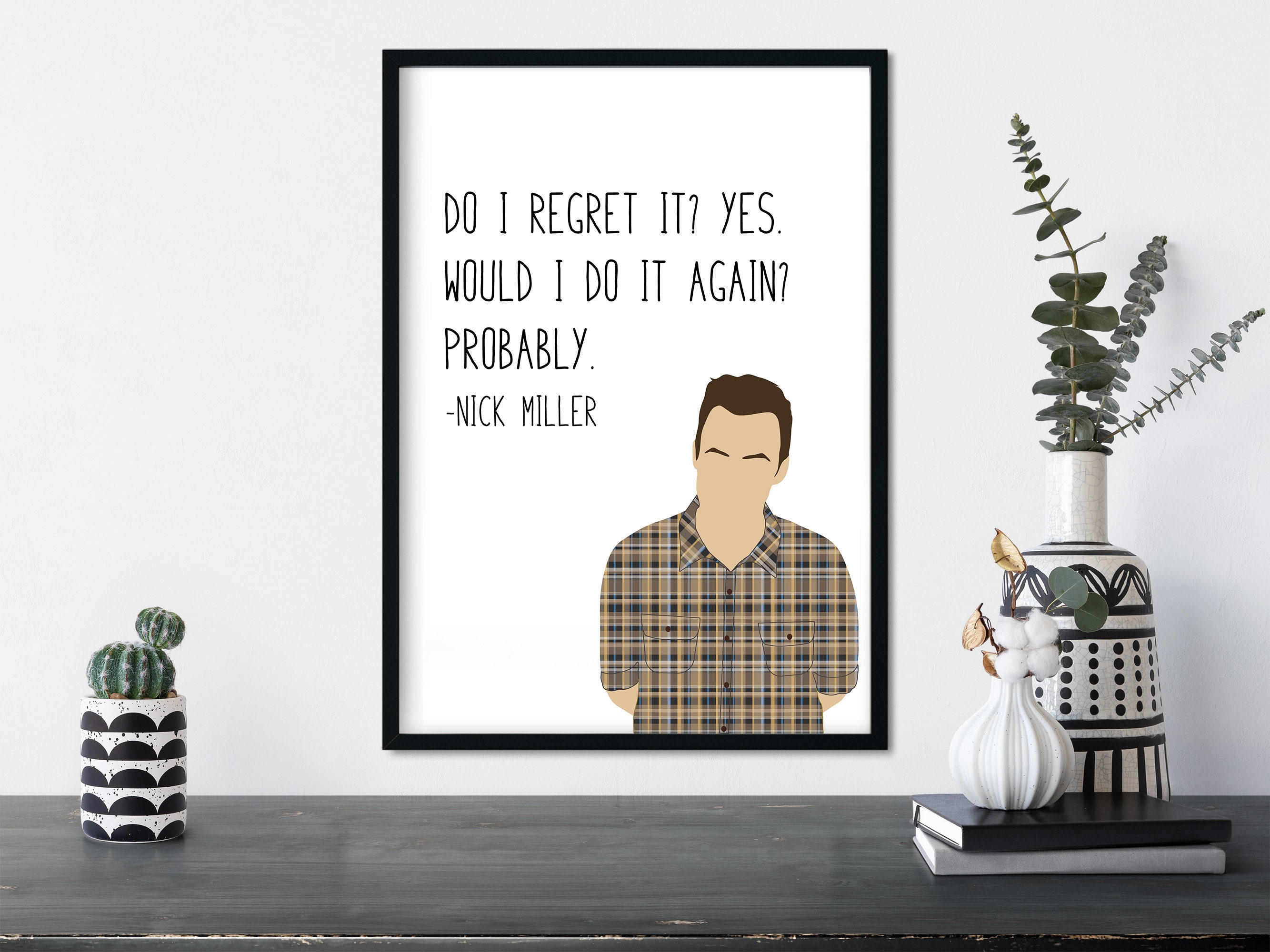 Nick Miller Regret New Girl Quote Print | New Girl Posters | Gift - Etsy  Israel, image size:2667x2000