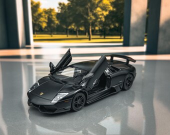 Coche Lamborghini A Escala 1:36, Modelo Die-cast Con Retroceso Y Puertas Que Se Abren, Juguete Resistente Para Coleccionistas Y Niños