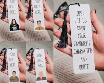 Custom Character Bookmark | Your Favourite Character Quote | Fully Personalised Bookmark | Metal Bookmark | Gift | For Him For Her