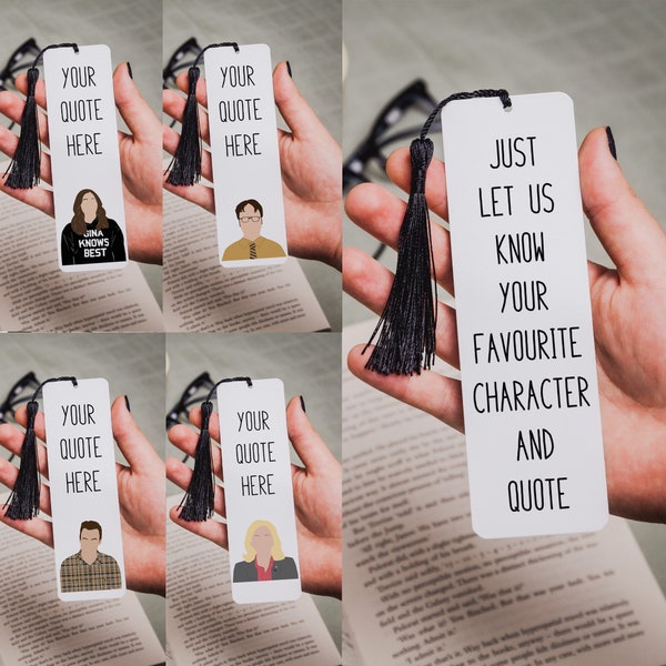 Custom Character Bookmark | Your Favourite Character Quote | Fully Personalised Bookmark | Metal Bookmark | Gift | For Him For Her