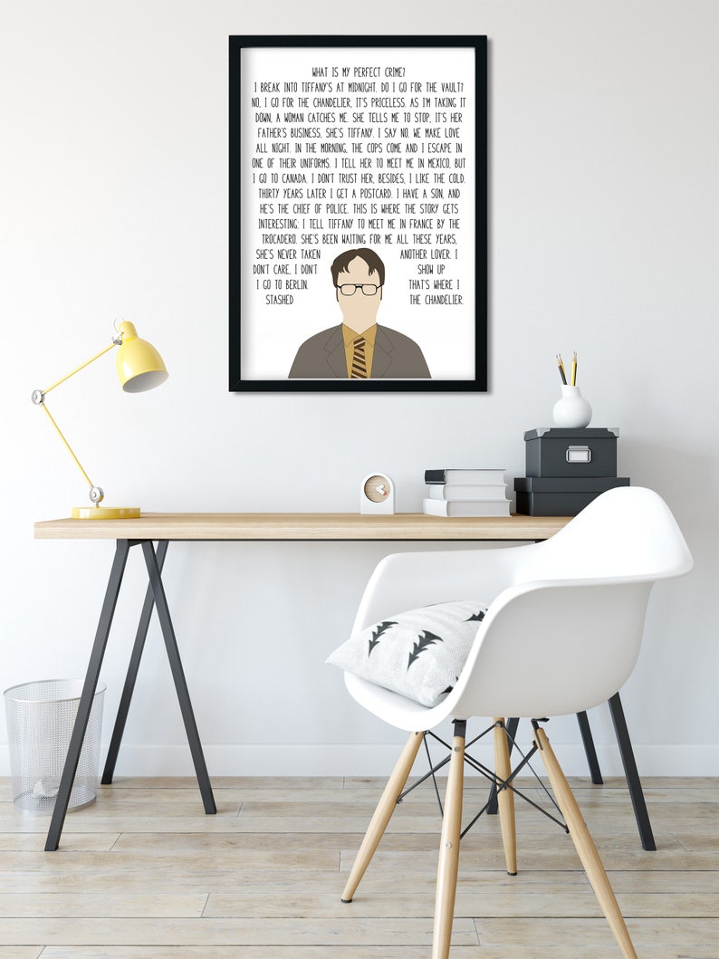 Dwight Schrute the Office Wall Art Perfect Crime Funny | Etsy Canada