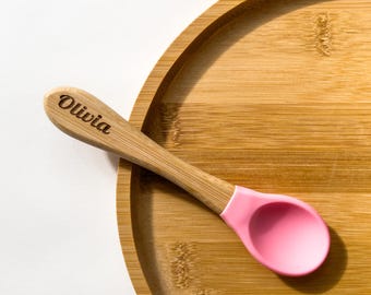 Personalised Bamboo Weaning Spoon | Wooden Spoon for Babies and Toddlers | Gift