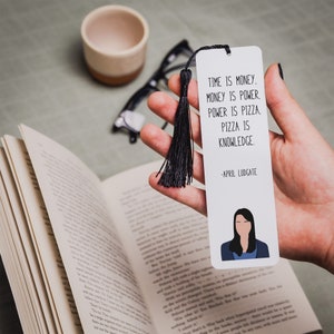 April Ludgate Quote Bookmark | Parks and Recreation Quotes | Pizza is Knowledge | Gift