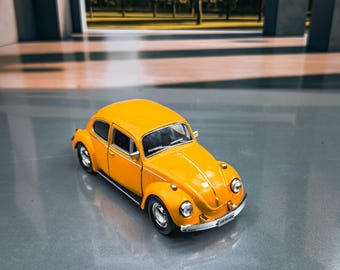 Volkswagen Beetle Classic Diecast Model Car | 1:36 Scale, Yellow