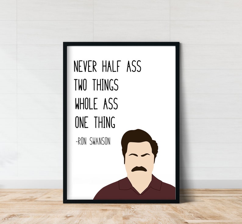 Ron Swanson Parks and Rec Wall Art Ron Swanson Quote - Etsy