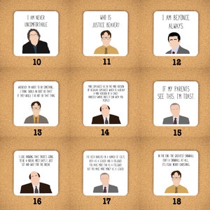 The Office Themed Coaster Set Coaster Set of 4 Michael Scott Dwight Schrute Gift Coasters image 3