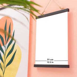 Bamboo Magnetic Poster Hanger | Black | 31cm | Bamboo Modern Print Hanger | Wall Decor | Frame