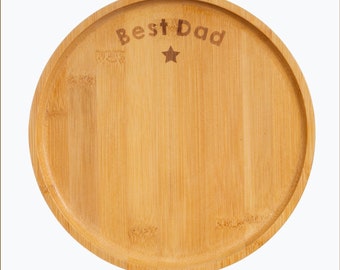 Bord van 100% natuurlijk bamboe voor baby's en peuters | Kunststofvrij | Beste Papa Bamboe Bord | Handgepolijst