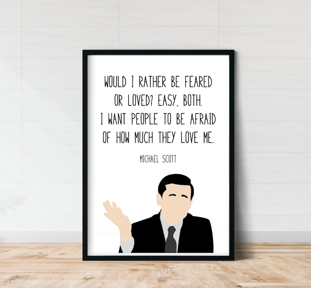 Michael Scott | the Office Wall Art | Feared or Loved | Funny Wall Art ...