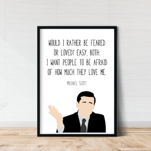 Michael Scott the Office Wall Art Feared or Loved Funny - Etsy