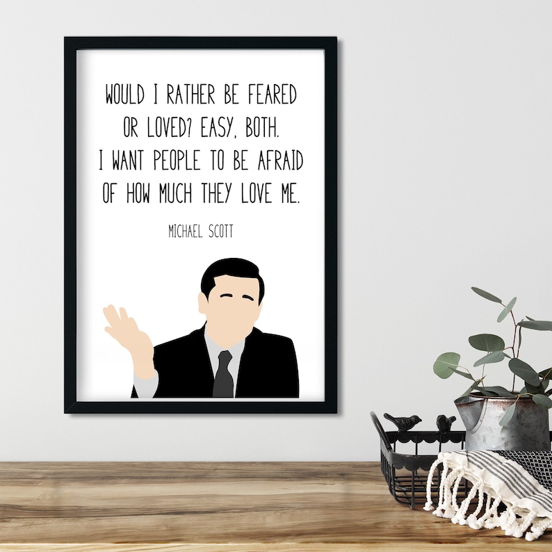 Michael Scott the Office Wall Art Feared or Loved Funny - Etsy