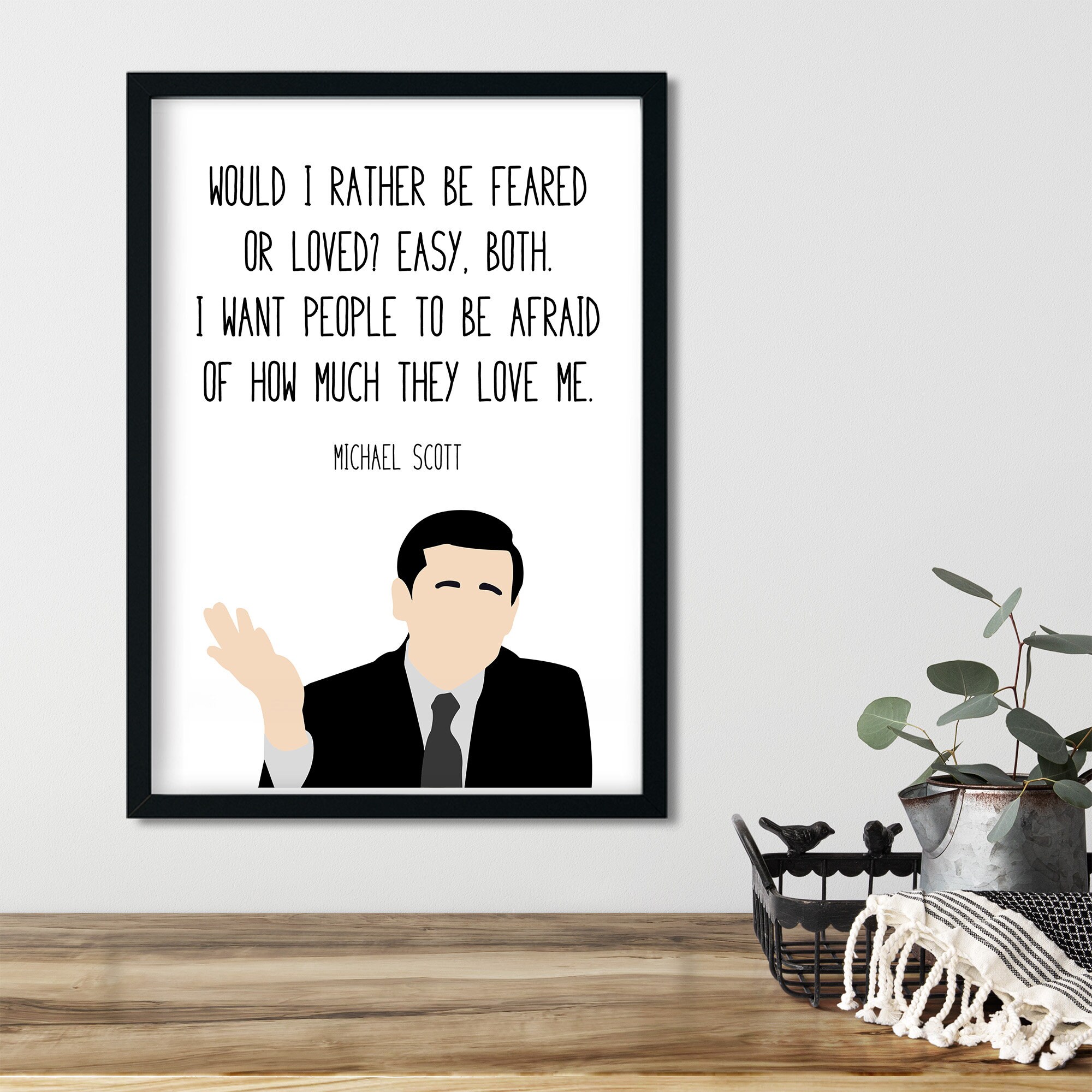 Michael Scott the Office Wall Art Feared or Loved Funny - Etsy