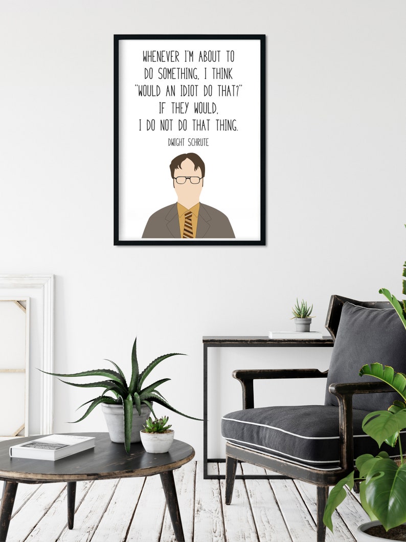 Dwight Schrute The Office Wall Art Do Something Funny Wall Art The Office Quote Poster image 2