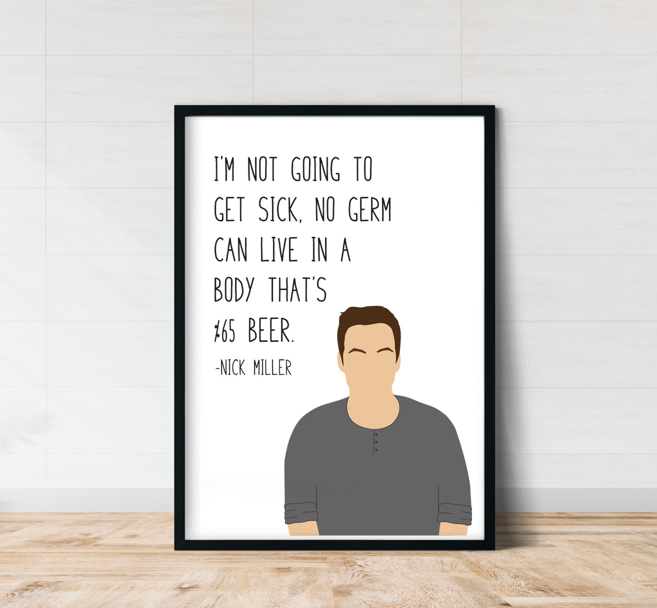 Nick Miller Get Sick New Girl Quote Print | New Girl Posters | Gift - Etsy  Sweden, image size:2160x2000
