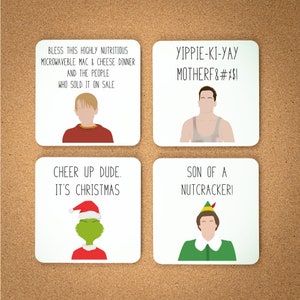 Christmas Movie Coasters | Choose Your Own | Coaster Set of 2-4-6-9 | Gift Coaster | Christmas Gift