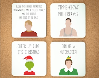Christmas Movie Coasters | Choose Your Own | Coaster Set of 2-4-6-9 | Gift Coaster | Christmas Gift