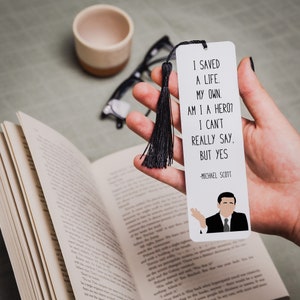 Marcador de citações de Michael Scott | Os presentes do escritório | "Eu sou um herói?"