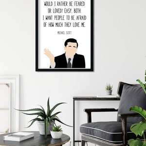 Michael Scott | the Office Wall Art | Feared or Loved | Funny Wall Art ...