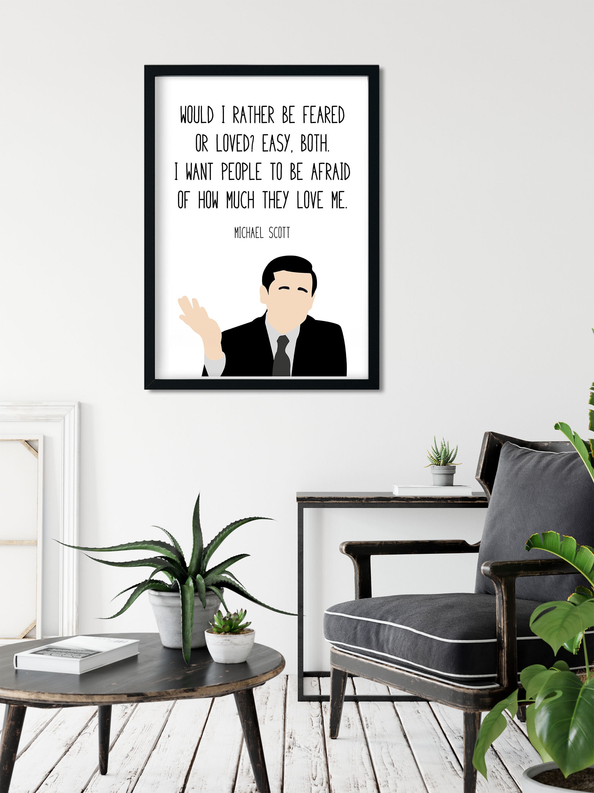 Michael Scott the Office Wall Art Feared or Loved Funny - Etsy