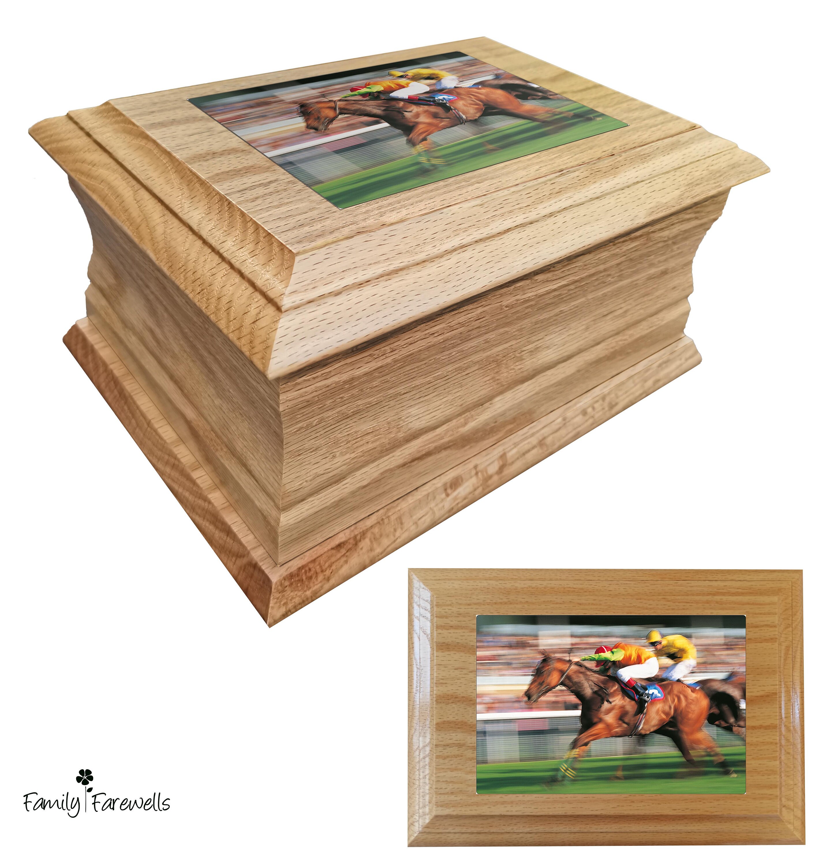 Cremation urn ashes casket horse racing personalised wooden Etsy