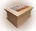 Cremation urn ashes casket Union Jack and Poppy personalised wooden oak adult human funeral box 