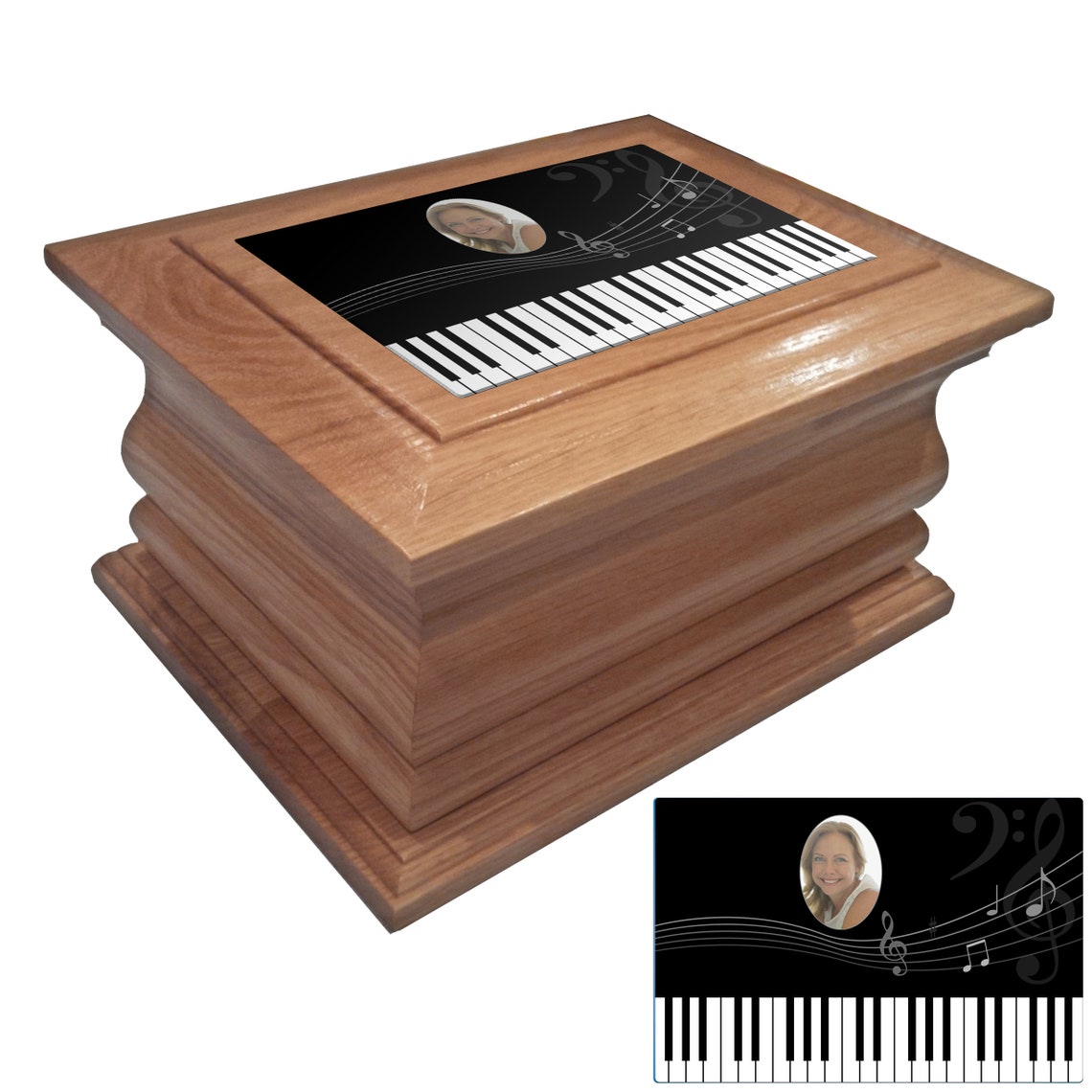 Cremation urn ashes casket Piano and Music notes personalised Etsy