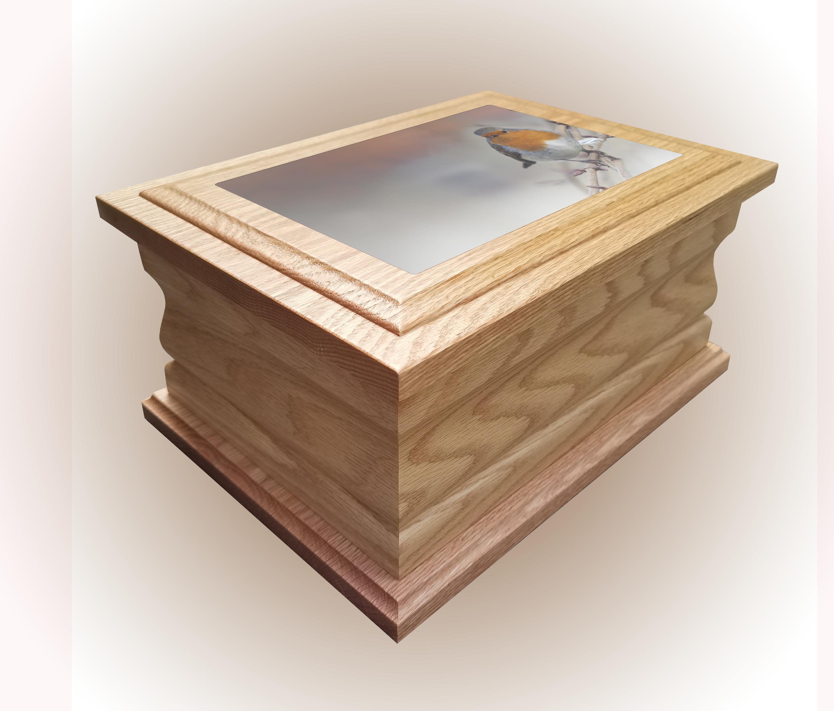 Wooden Cremation Urn Ashes Casket Beautiful Robin Design Etsy Uk