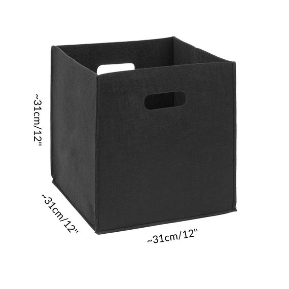 Chic Bold Black Felt Storage Box for Guinea Pig Toys and Treats