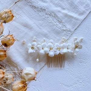 Wedding Hair Accessory With Pearls, Pearl Bridal Hair Vine, Floral hair combs, Flowers hair pin, Wedding Hair Accessories,Pearl hair pin