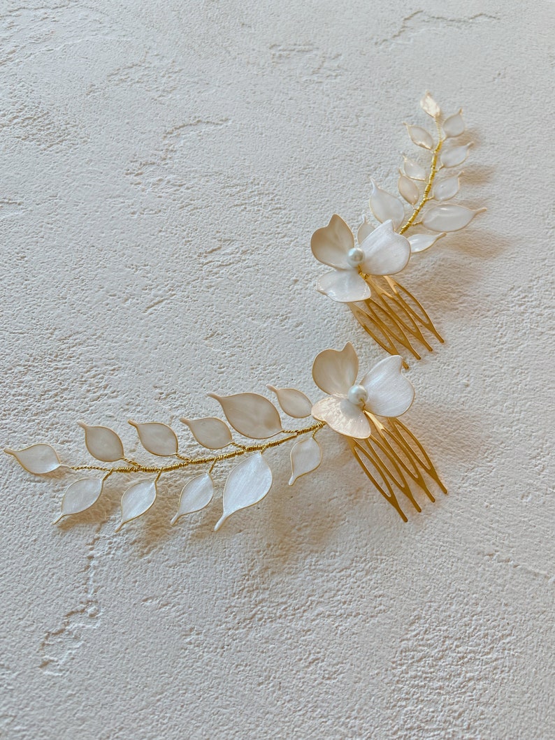 Bridal Hair Accessories, Bridal Hair Piece, Wedding Ceremony Accessory, Hair Accessories For Wedding, Bride Hair Pins,Flower Hair Pin image 2