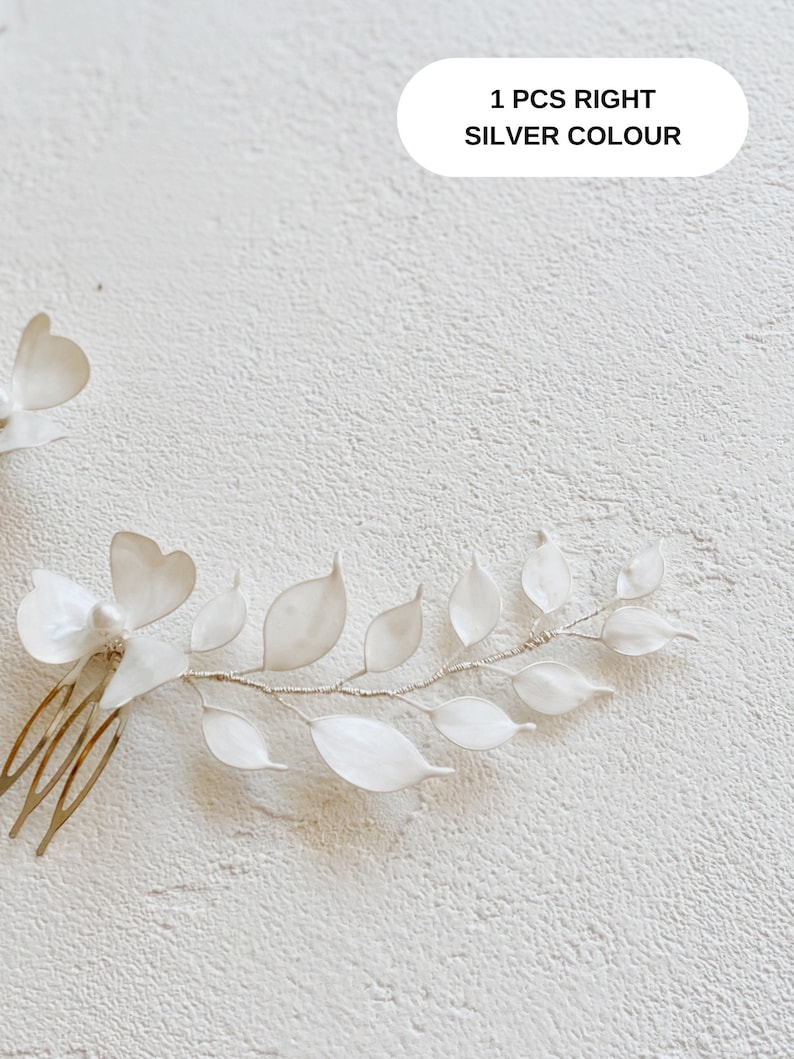 Bridal Hair Accessories, Bridal Hair Piece, Wedding Ceremony Accessory, Hair Accessories For Wedding, Bride Hair Pins,Flower Hair Pin image 7