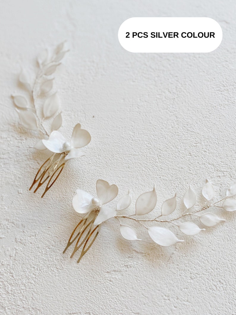 Bridal Hair Accessories, Bridal Hair Piece, Wedding Ceremony Accessory, Hair Accessories For Wedding, Bride Hair Pins,Flower Hair Pin image 5