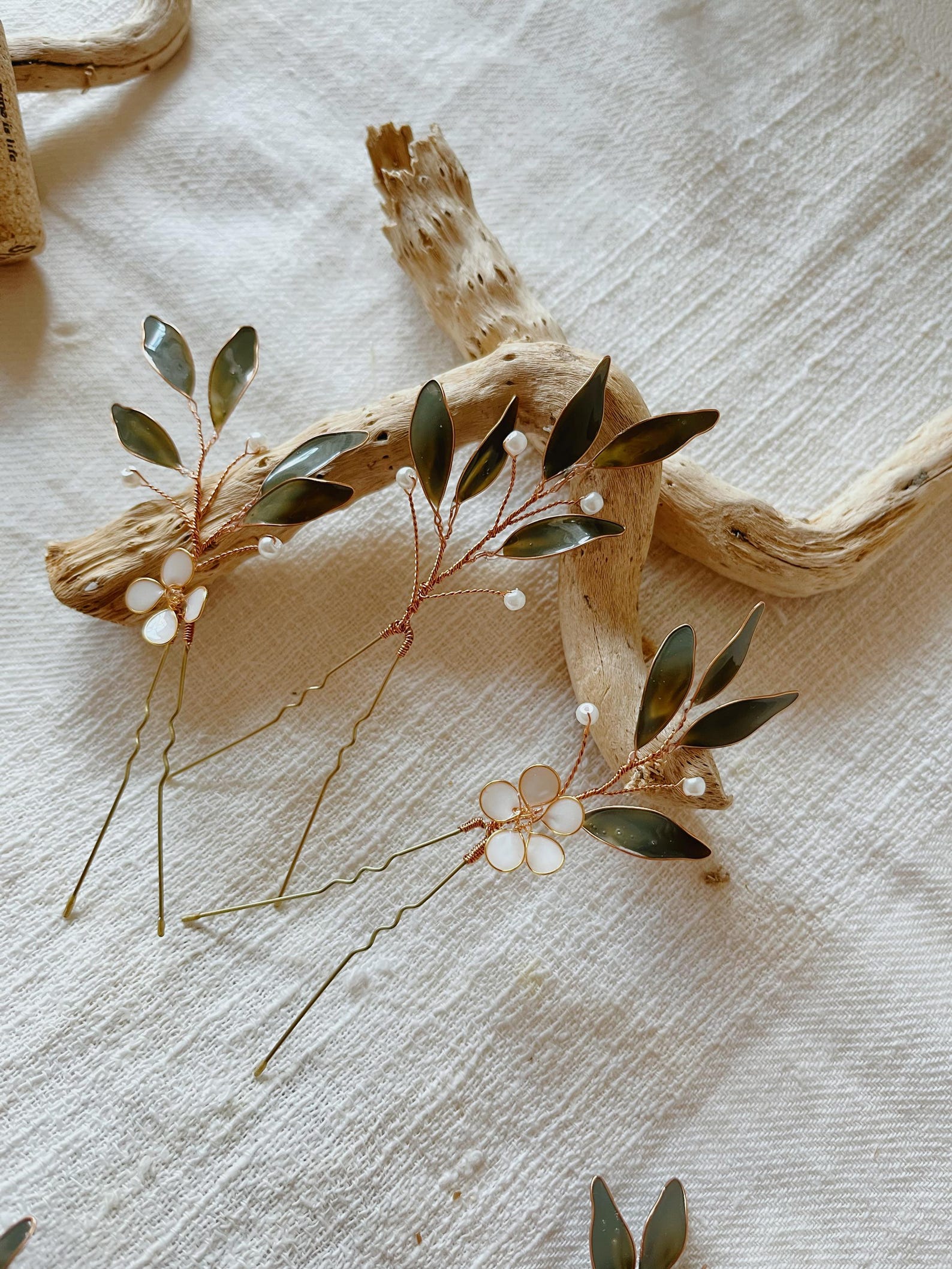 Boho Olive Branch Hair Pin Set, Gold Leaf Bridal Hair Accessory, Olive ...