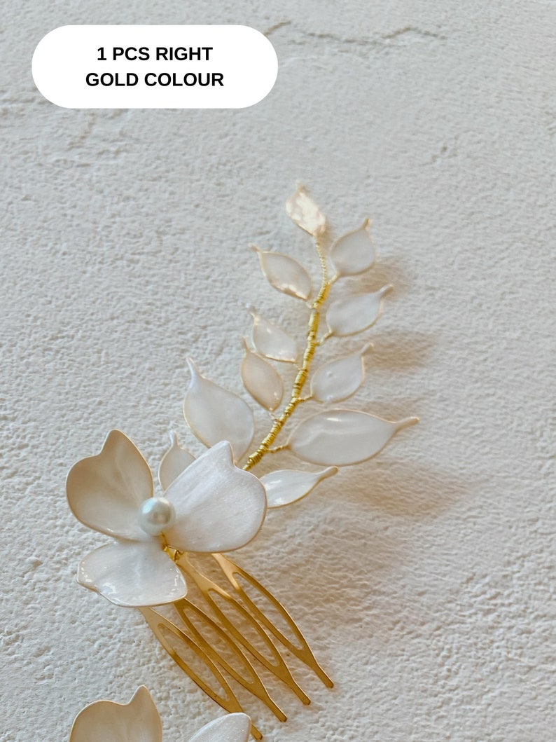 Bridal Hair Accessories, Bridal Hair Piece, Wedding Ceremony Accessory, Hair Accessories For Wedding, Bride Hair Pins,Flower Hair Pin image 8