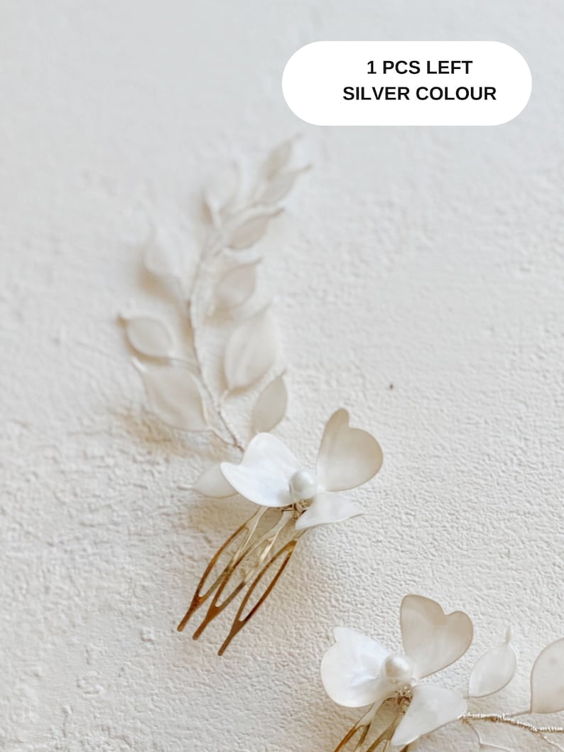 Bridal Hair Accessories, Bridal Hair Piece, Wedding Ceremony Accessory, Hair Accessories For Wedding, Bride Hair Pins,Flower Hair Pin image 6