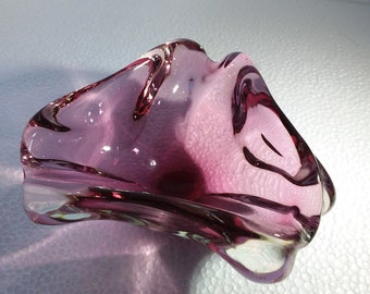 Cendrier vide-poche en verre de Murano rose