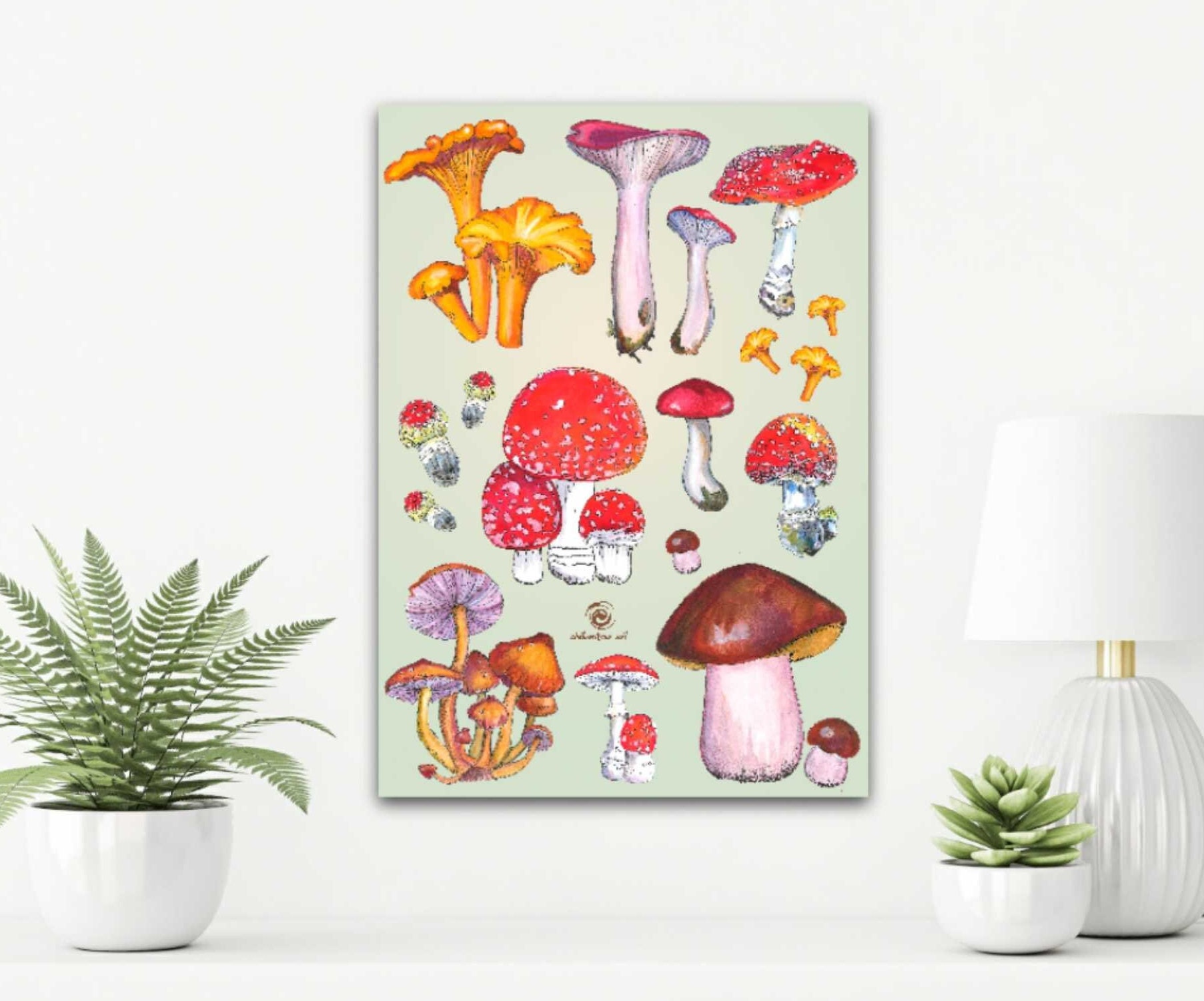 Mushroom Poster A2 Digital Download Mushroom Art Digital | Etsy UK